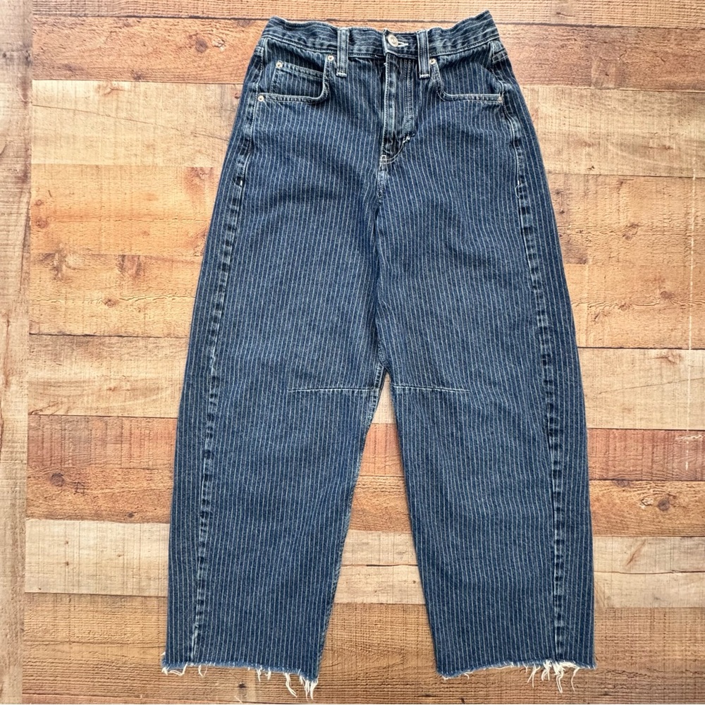 BDG Blue Striped Ankle Jeans